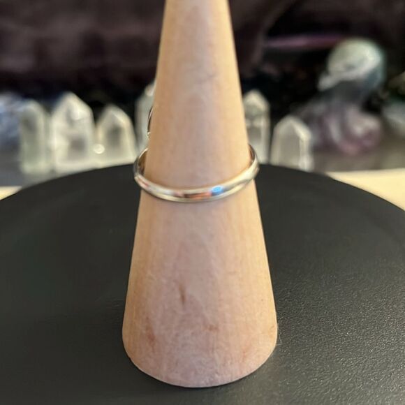 Abalone Shell Solitaire Ring in Sterling Silver and Detail Sz 9 - Picture 5 of 13